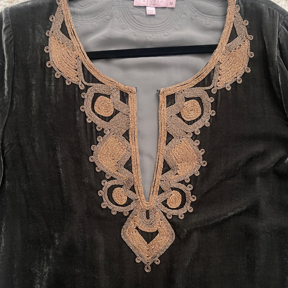 Velvet Embroidered Top - Picture 3 of 5